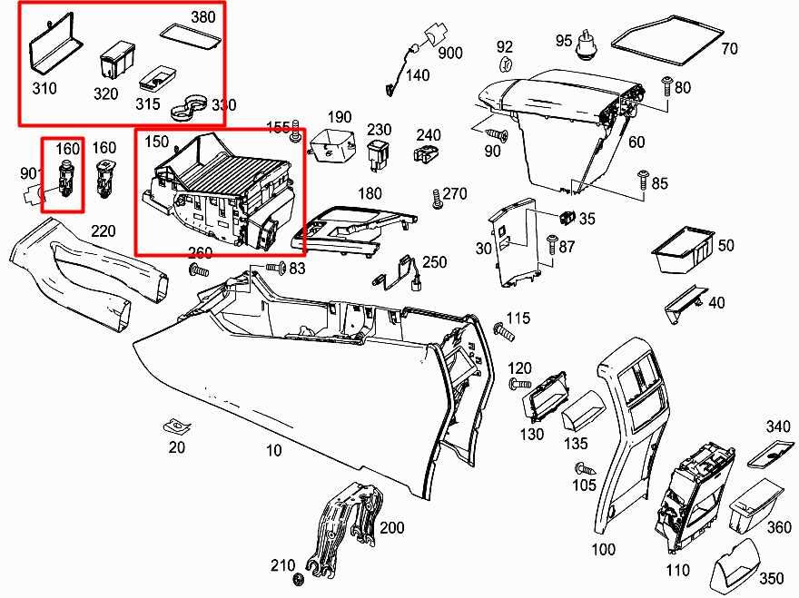 12-15 Mercedes-Benz ML350 3.5L Front Center Console Storage Tray and Cup Holder - Alshned Auto Parts