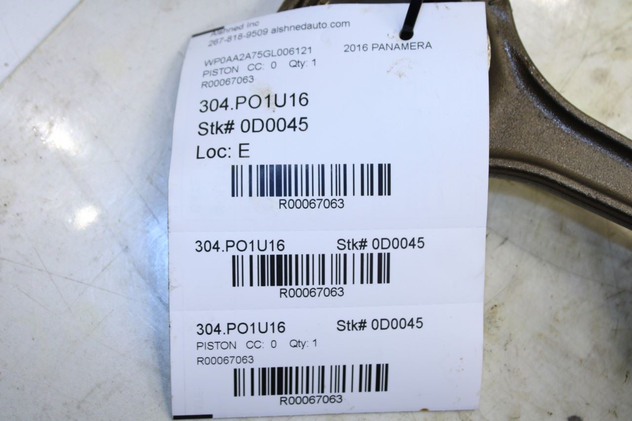 2011-2016 Porsche Panamera 4 3.6L Engine Piston Right No 1 with Connecting Rod - Alshned Auto Parts
