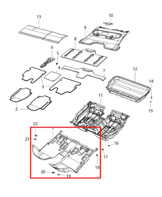 17-18 Chrysler Pacifica Limited 3.6L Front Interior Floor Carpet Cover Liner Mat - Alshned Auto Parts