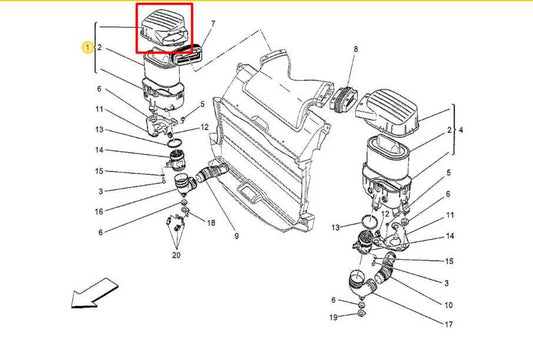 2017 Maserati Ghibli 3.0L RWD Front Right Side Air Intake Cleaner Upper Cover - Alshned Auto Parts