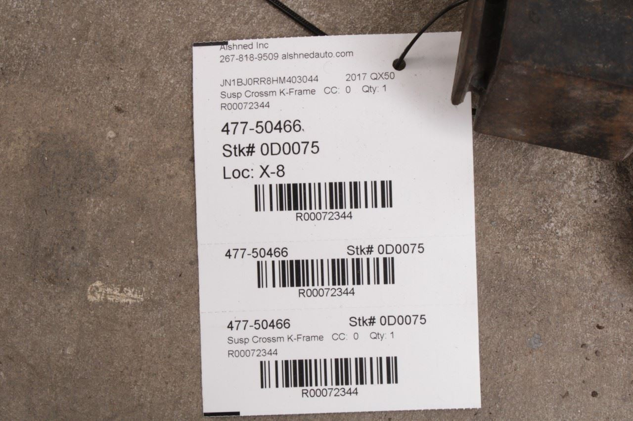 2014-2017 Infiniti QX50 AWD Rear Suspension Crossmember Subframe 55400-JL00E OEM - Alshned Auto Parts