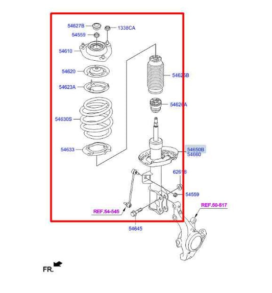 11-14 Hyundai Veloster 1.6L FWD Front Passenger Right Side Shock Strut Absorber - Alshned Auto Parts