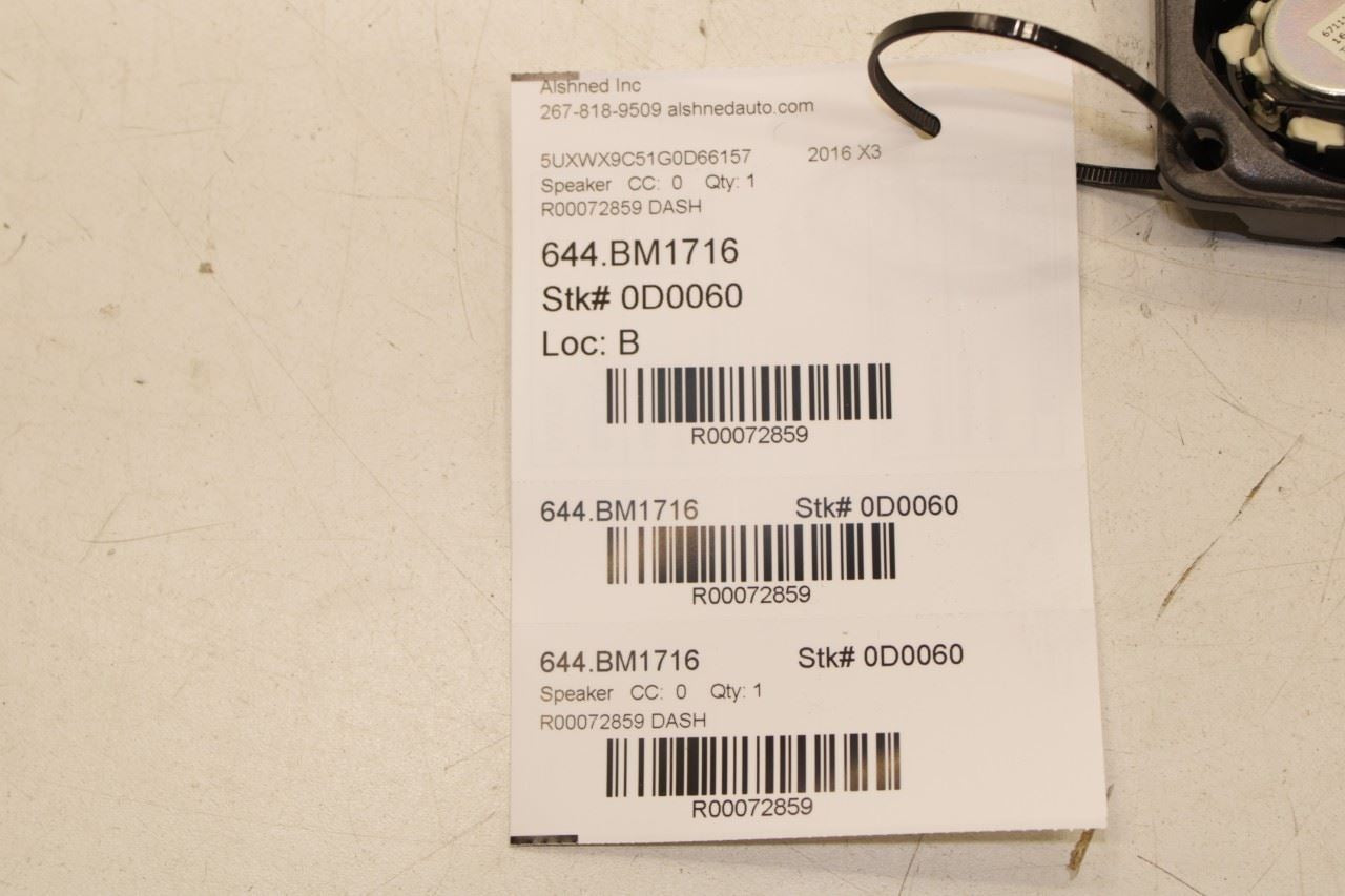 11-17 BMW X3 xDrive28i Dash Instrument Panel Center Hifi Loudspeaker 65139237280 - Alshned Auto Parts