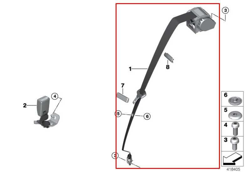 17-20 BMW 430i xDrive AWD Rear Passenger Right Side 2nd Row Seat Belt Retractor1