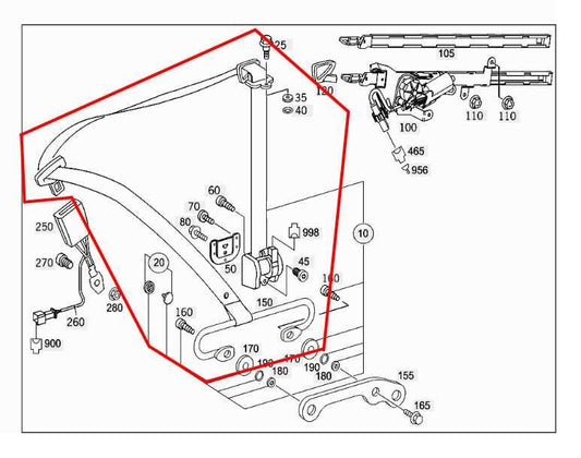 2006-2009 Mercedes-Benz CLK 350 3.5L RWD Front Right Side Seat Belt Retractor - Alshned Auto Parts