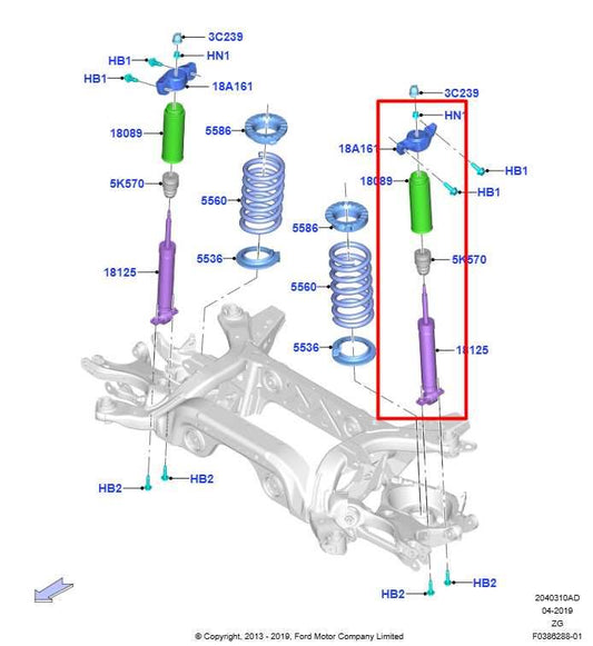 2018-26 Ford Mustang GT 5.0L RWD Rear Suspension Left Side Shock Strut Absorber - Alshned Auto Parts