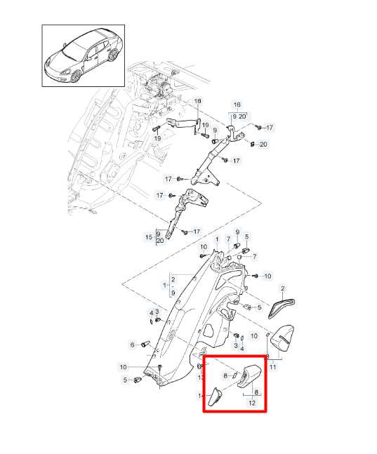 10-16 Porsche Panamera 4 AWD Rear Right Door Armrest Extension Pillar Trim Cover - Alshned Auto Parts