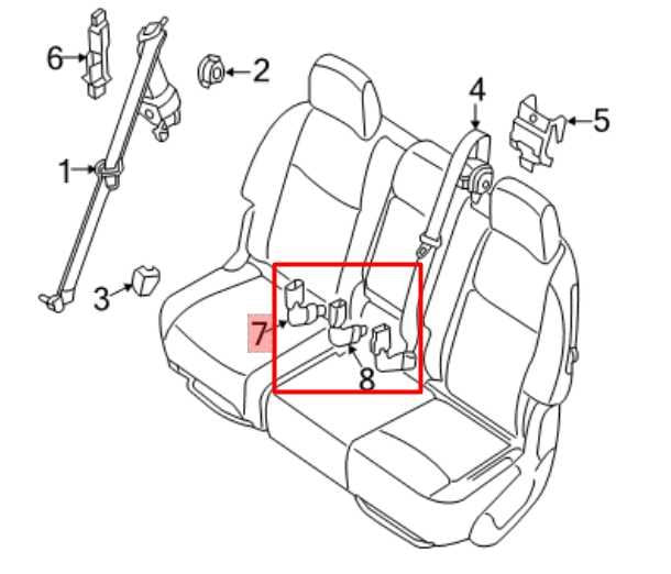 2013-20 Nissan Pathfinder SV Rear RH and LH Center 2nd Row Seat Belt Buckle Set - Alshned Auto Parts
