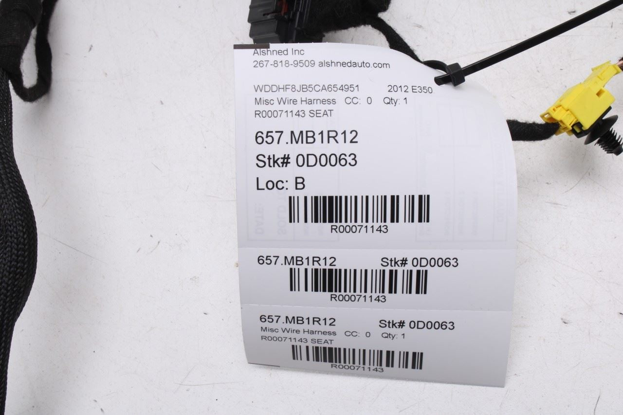 10-16 Mercedes-Benz E350 Sport 4Matic Front Right Seat Wiring Harness 2128206513 - Alshned Auto Parts