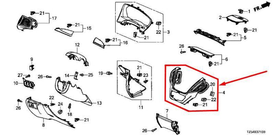 2014-20 Acura MDX Center Dash AC Air Vent Bezel Trim Cover Panel 77250-TZ5-A01ZB - Alshned Auto Parts