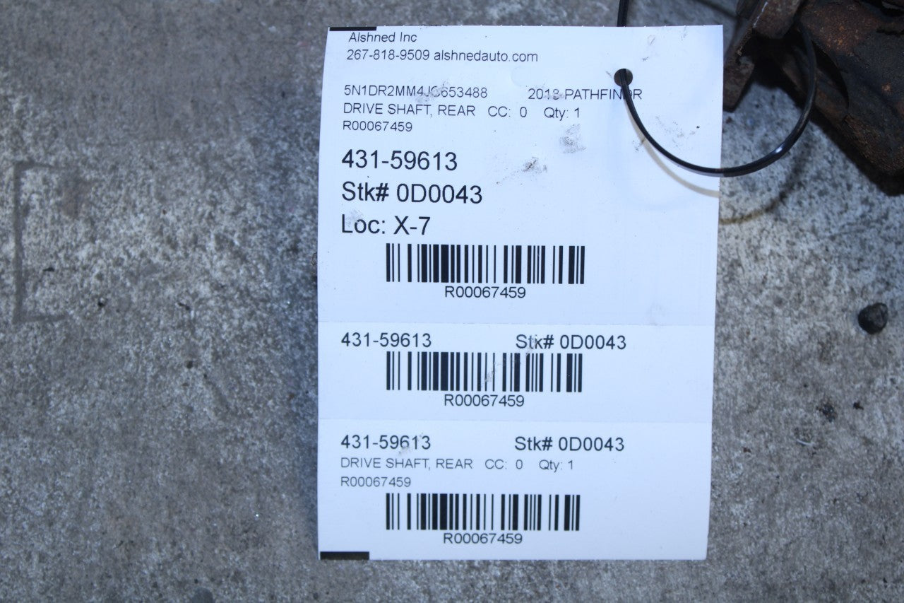 2013-2020 Nissan Pathfinder SV 3.5L 4WD Rear Drive Shaft Propeller 37000-3JA2B - Alshned Auto Parts