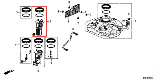 2013-2015 Acura ILX 2.0L Fuel Pump Assembly 17045-TR0-A00 OEM - Alshned Auto Parts