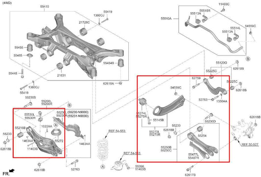 23-25 Kia Sportage Hybrid EX AWD Rear Suspension Left Side Control Arm Set of 4 - Alshned Auto Parts