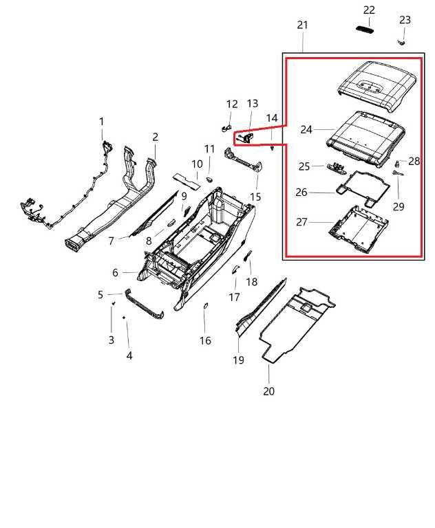 19-25 RAM 1500 Big Horn Center Console Armrest Storage Lid Cover Assy 5YM331X7AG1