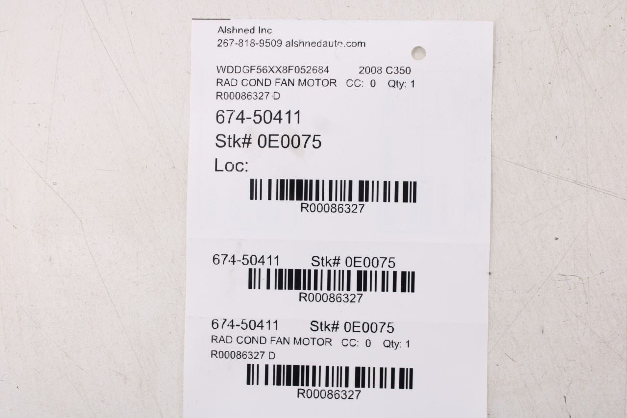 2008-11 Mercedes-Benz C350 3.5L Engine Radiator w/ Cooling Fan Motor Assy *ReaD* - Alshned Auto Parts