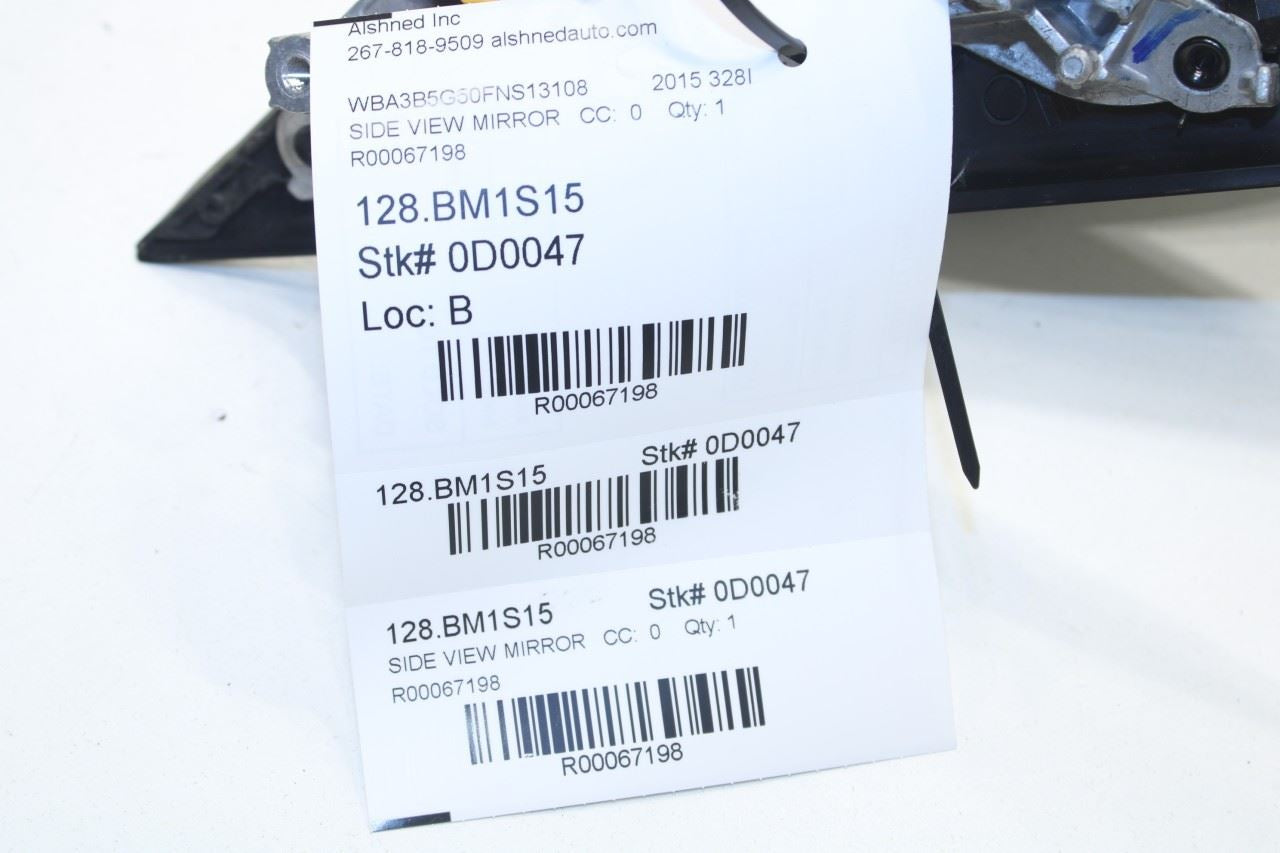 13-16 BMW 328i xDrive SULEV 2.0L Driver LH Side Rear View Mirror 51167345695 OEM - Alshned Auto Parts