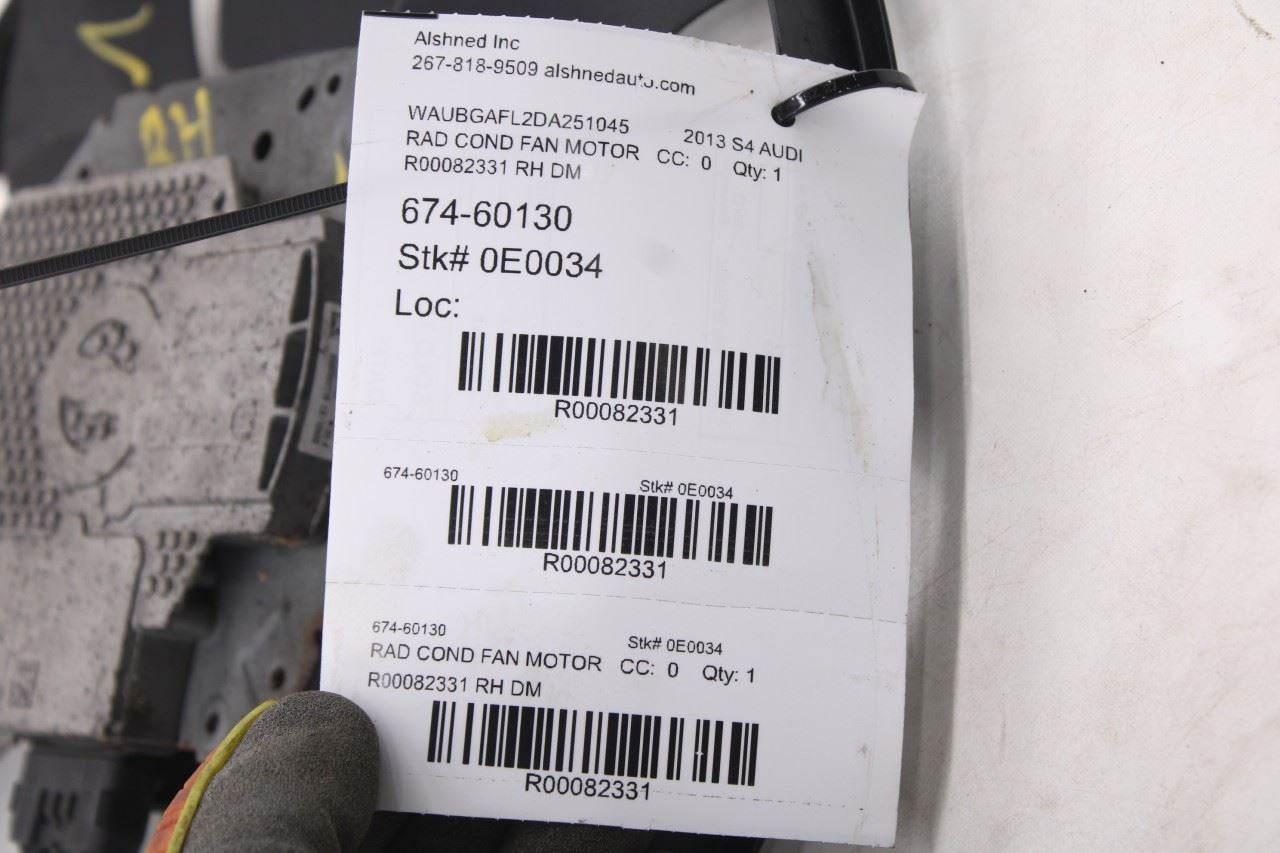 13-16 Audi S4 Premium Plus 3.0L Right Radiator Cooling Fan Blade w/ Motor *ReaD*11