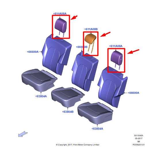 18-21 Ford Expedition RR Center RH and LH 2nd Row Seat Headrest JL1Z-78611A08-BF - Alshned Auto Parts
