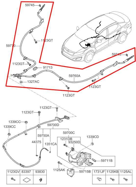 2016-20 Kia Optima LX Rear Right and Left Side Emergency Parking Brake Cable Set - Alshned Auto Parts