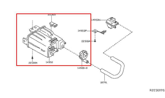 15-20 Nissan Pathfinder 3.5L Fuel Vapor Evaporator Emission Canister 14950-7Y000 - Alshned Auto Parts