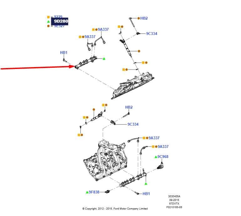 11-19 Ford F250 SD 6.7L Diesel Right Fuel Rail Manifold Supply BC3Q-9D280-AC OEM - Alshned Auto Parts