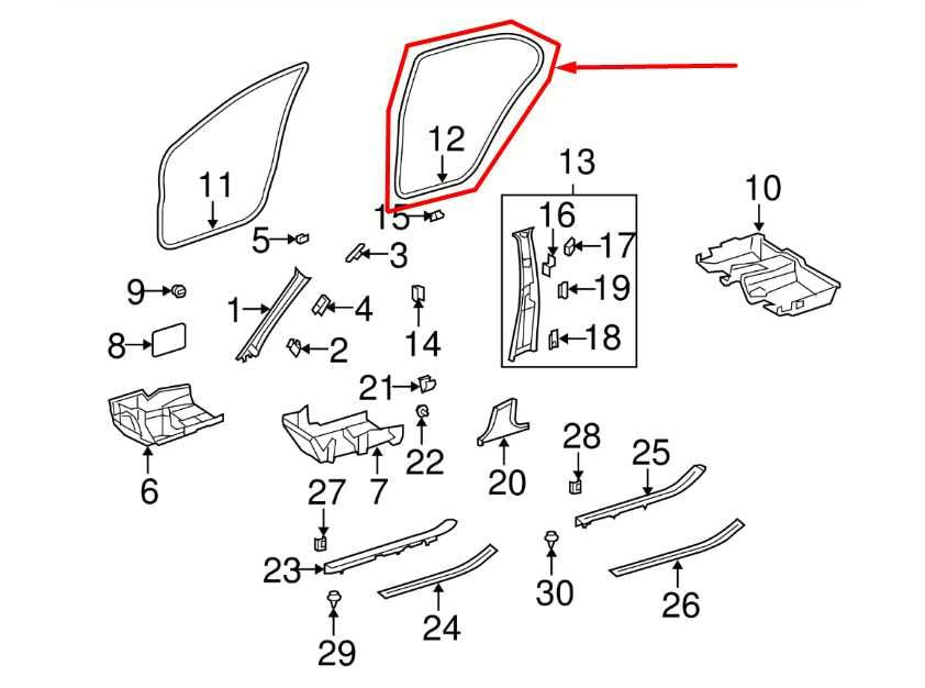 2007-2013 Mercedes-Benz S550 Rear Right Door Weatherstrip On Body 221-697-11-51 - Alshned Auto Parts