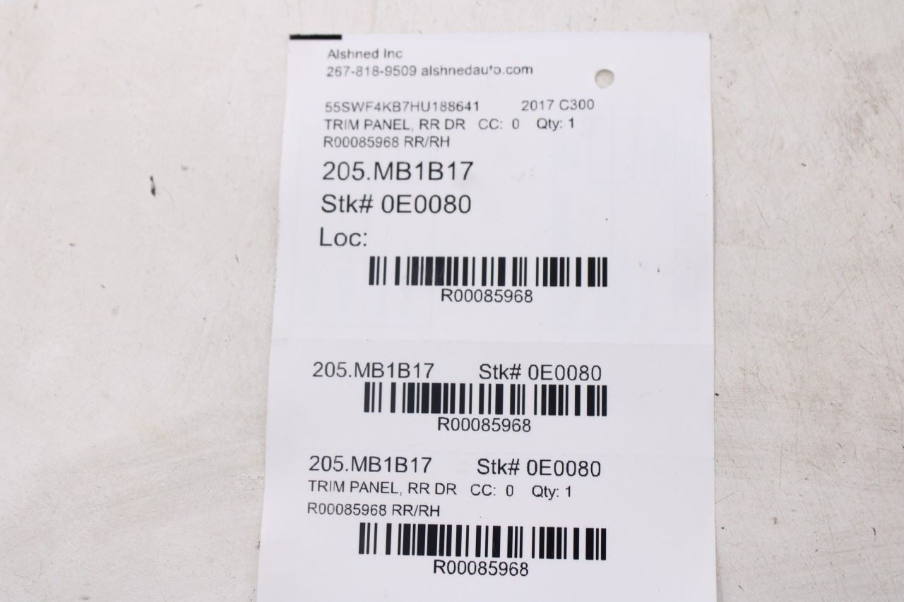 17-21 Mercedes-Benz C300 4Matic Rear Right Door Trim Panel 20573062059H15 *ReaD* - Alshned Auto Parts