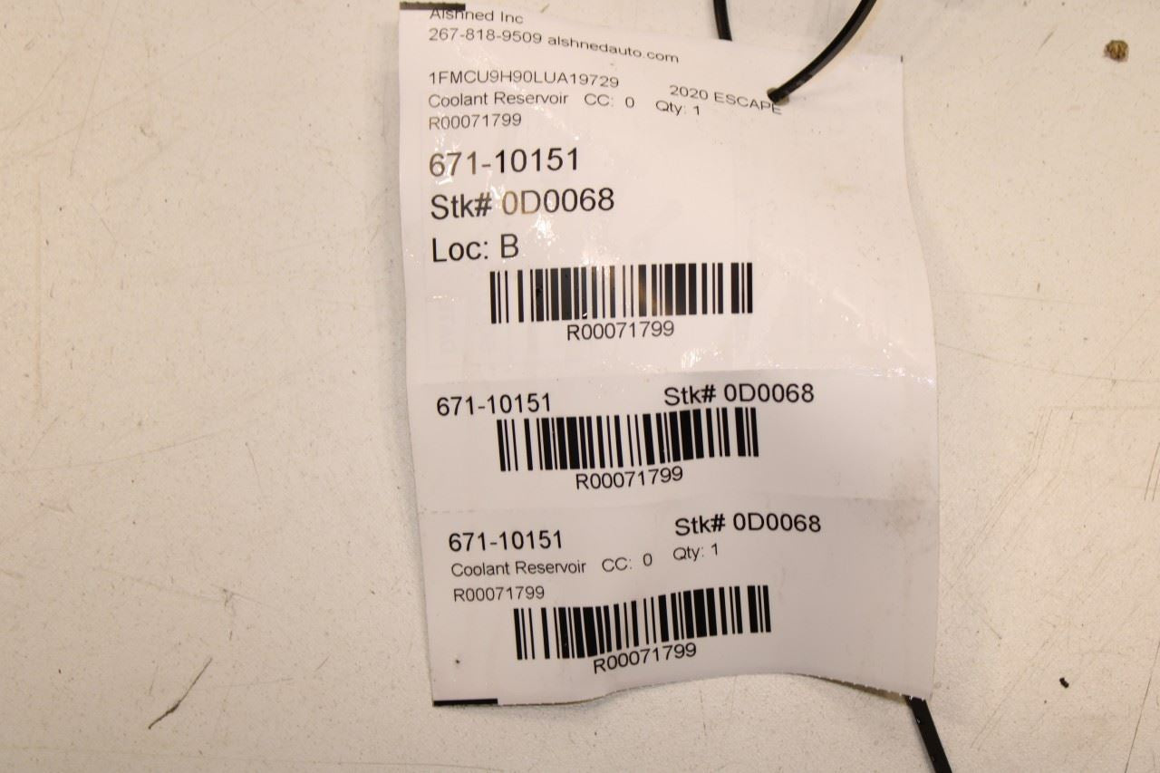 2020-25 Ford Escape SEL 2.0L Radiator Coolant Reservoir Bottle LX6Z-8A080-A OEM - Alshned Auto Parts