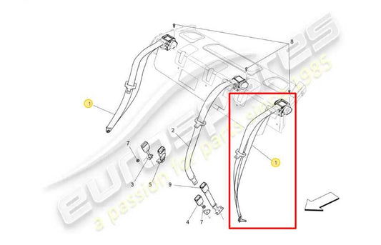 17-21 Maserati Ghibli 3.0L RWD Rear Driver Left Side 2nd Row Seat Belt Retractor - Alshned Auto Parts