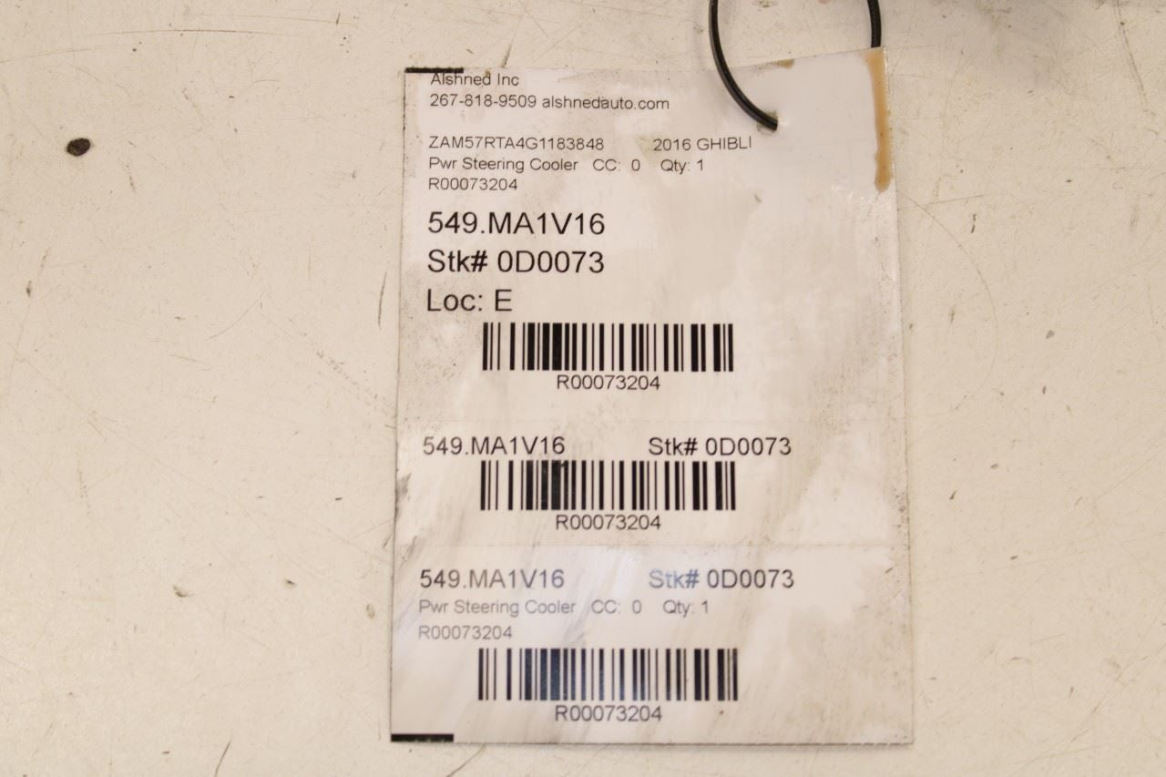 2014-2017 Maserati Ghibli S Q4 3.0L AWD Power Steering Oil Cooler 670031618 OEM - Alshned Auto Parts