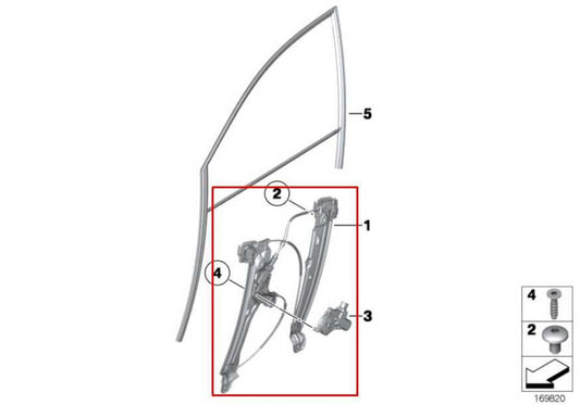 2010-2015 BMW 750Li xDrive Front Left Door Window Regulator w/ Motor 51337182105 - Alshned Auto Parts