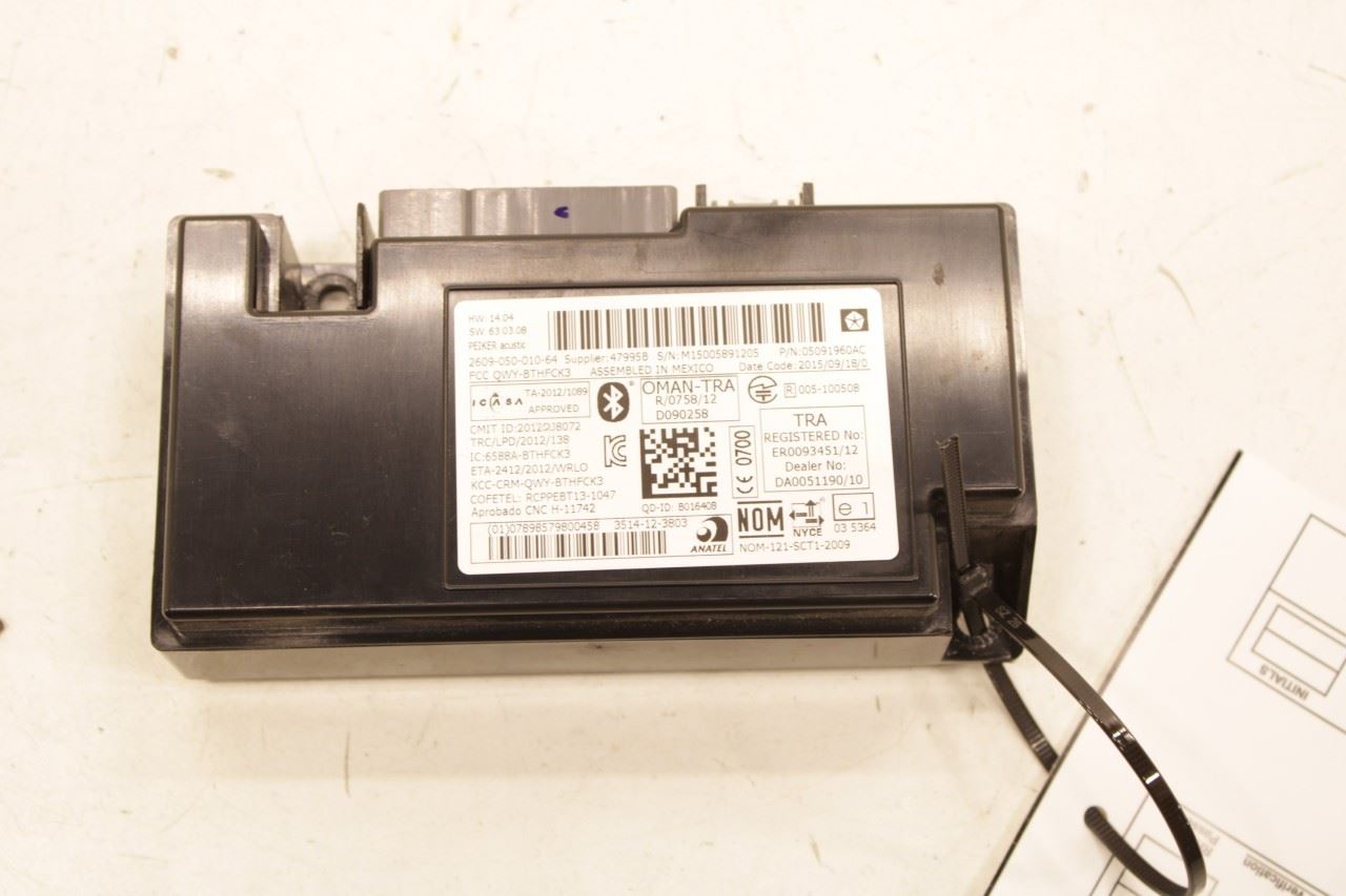 11-18 Jeep Wrangler Sport 2dr Telematics Communication Control Module 5091960AC - Alshned Auto Parts