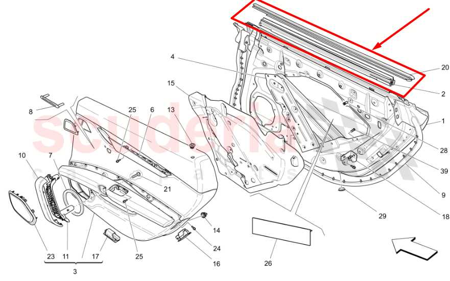 2017-2020 Maserati Ghibli Rear Right Side Door Belt Outer and Inner Weatherstrip - Alshned Auto Parts