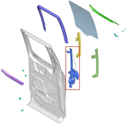 2015-20 Ford F150 SuperCab Lariat Rear Left Side Door Window Regulator w/ Motor - Alshned Auto Parts