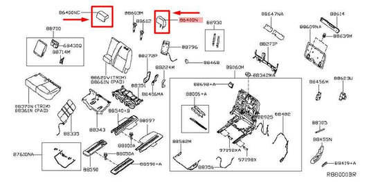 17-20 Nissan Pathfinder RR Center RH & LH 2nd Row Seat Headrest 86430-9PG0A - Alshned Auto Parts