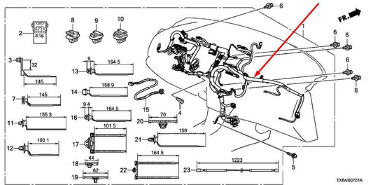 2019-2022 Acura ILX Technology A-Spec Dash Instrument Panel Wire Wiring Harness - Alshned Auto Parts