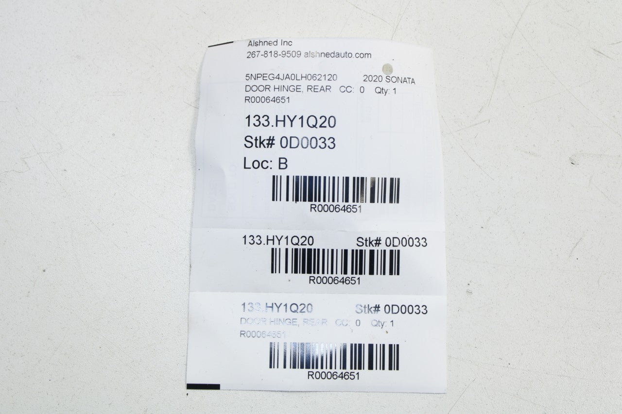 05-23 Hyundai Sonata SE 2.5L Rear Right Side Door Hinge Upper and Lower Set of 2 - Alshned Auto Parts