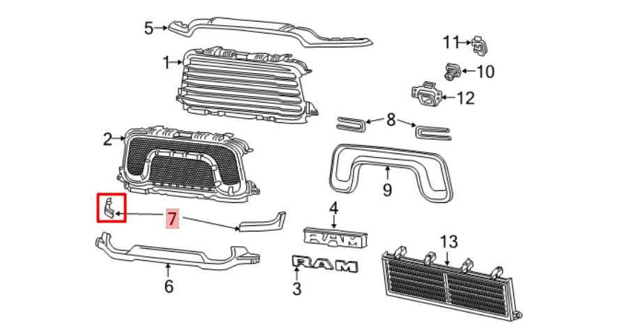 2019-2024 Ram 2500 3500 Front Right Side Grille Lower Trim Chrome 6RC70TRMAB OEM - Alshned Auto Parts