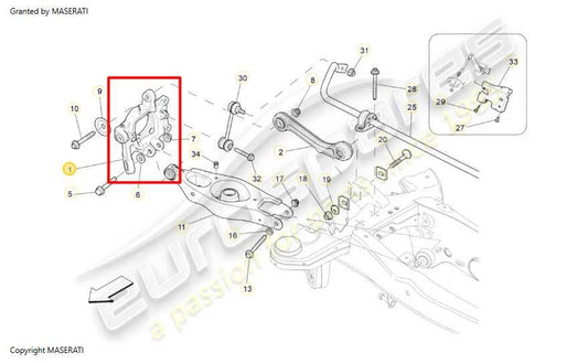 14-17 Maserati Ghibli 3.0L RWD Rear Left Side Spindle Knuckle Hub 670006804 OEM - Alshned Auto Parts