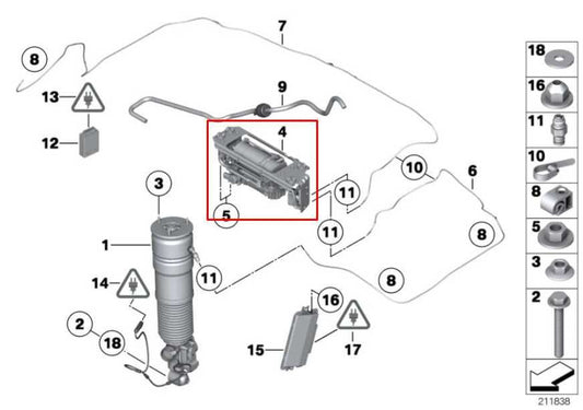 2010-2015 BMW 750Li xDrive 4.4L AWD Air Suspension Compressor Pump 37206875176 - Alshned Auto Parts