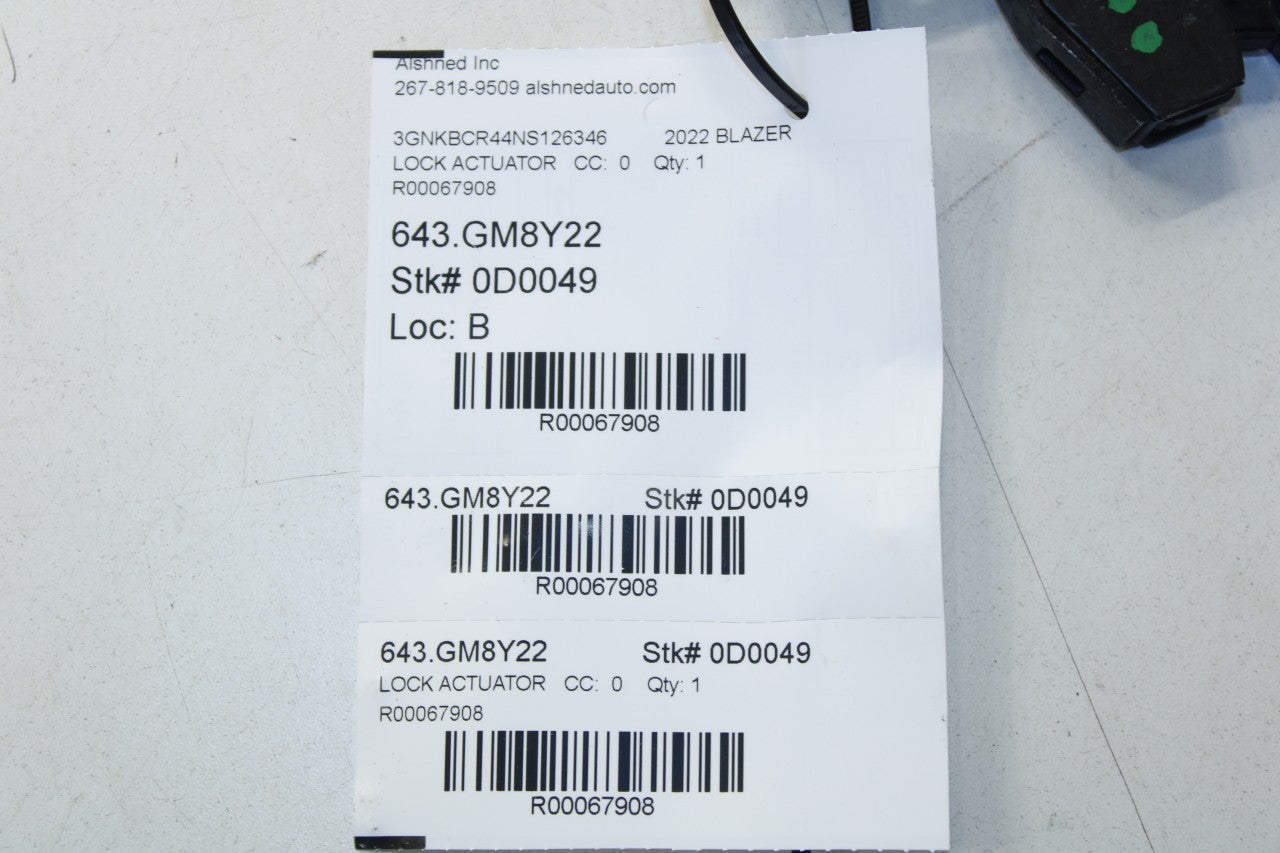 2019-2024 Chevrolet Blazer 2LT Rear Liftgate Lock Latch Actuator 13524683 OEM - Alshned Auto Parts