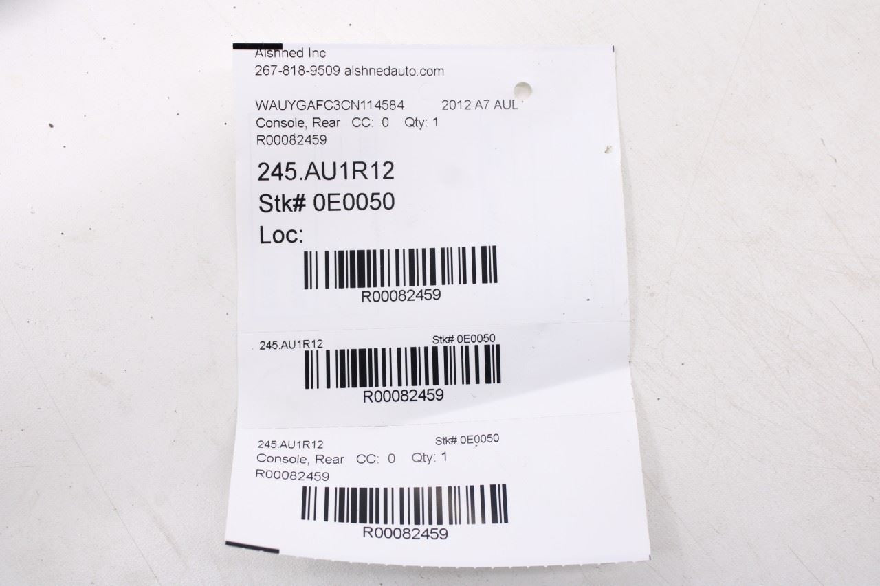 2012-2018 Audi A7 Premium 3.0L AWD Rear 2nd Row Center Seat Armrest Lid Storage15