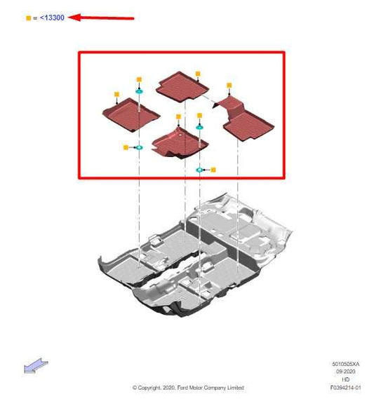 21-24 Ford Bronco Sport FR RR All Weather Floor Mats Set of 4 MP1JS13017AAW OEM - Alshned Auto Parts