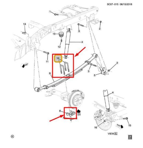 10-22 Chevy Silverado 1500 RR RH / LH Suspension Leaf Spring U-Bolt 15872657 OEM - Alshned Auto Parts