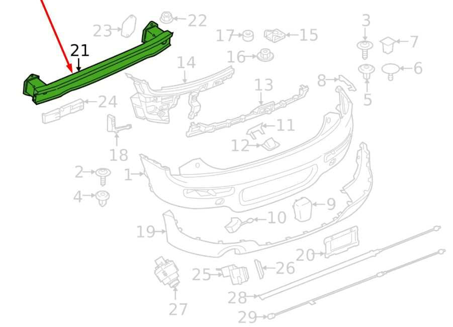 2016-2024 Mini Cooper Clubman Rear Bumper Reinforcement Impact Bar 7348919 OEM1