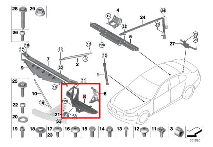 2010-15 BMW 750Li xDrive Front Passenger RH Side Headlight Support Mount Bracket - Alshned Auto Parts
