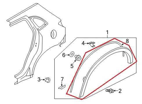 2020-2025 Mitsubishi Outlander Sport SE Rear Left Fender Wheel Molding 5228A5951