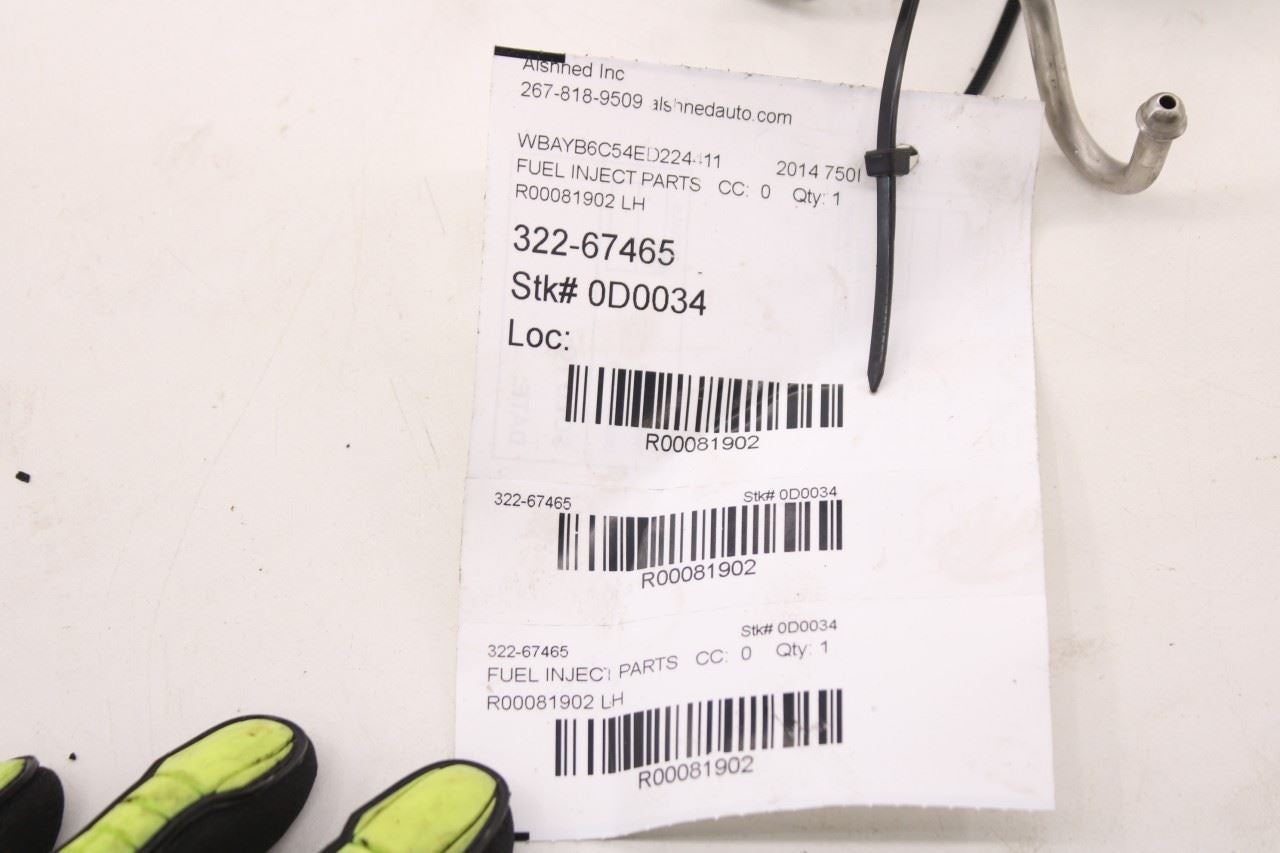 13-15 BMW 750i xDrive 4.4L Twin Turbo LH Side High Pressure Fuel Injection Rail - Alshned Auto Parts
