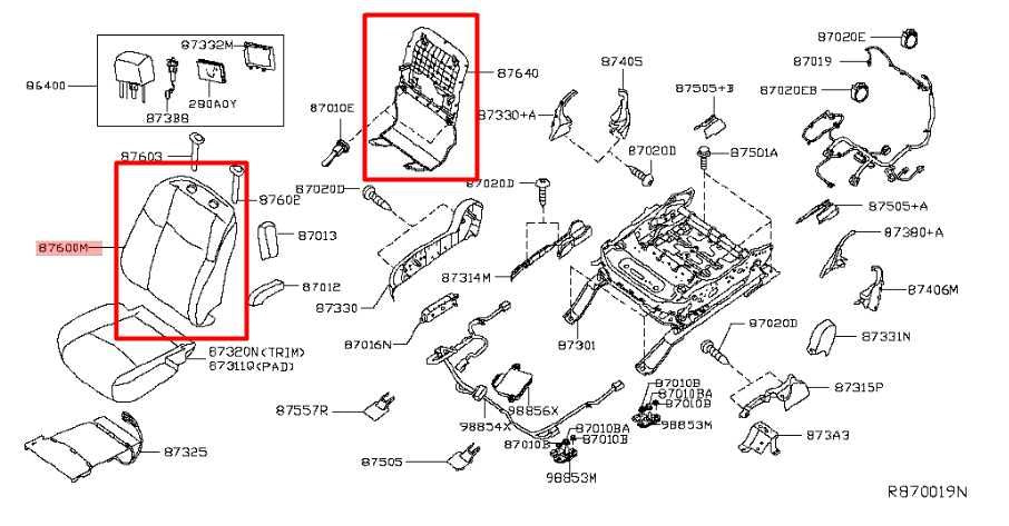 16-19 Infiniti QX60 3.5L Front Seat Passenger Right Side Backrest Upper Cushion - Alshned Auto Parts