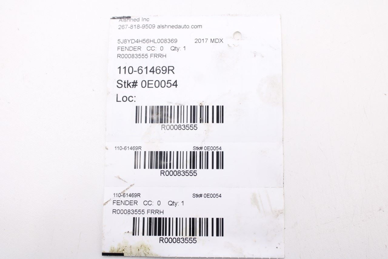 17-20 Acura MDX w/ Technology Pkg AWD Front Fender Right Side Mount Bracket Set - Alshned Auto Parts